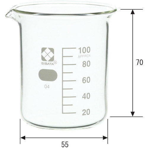 ＳＩＢＡＴＡ　ビーカー　目安目盛付　１００ｍＬ　　010020-100A　1 個