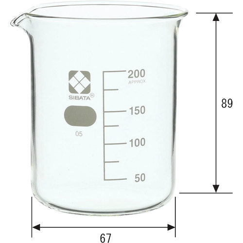 ＳＩＢＡＴＡ　ビーカー　目安目盛付　２００ｍＬ　　010020-200A　1 個