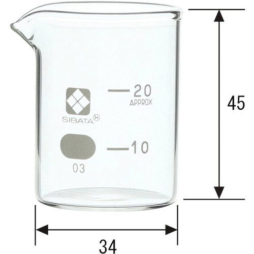 ＳＩＢＡＴＡ　ビーカー　目安目盛付　２０ｍＬ　　010020-20A　1 個