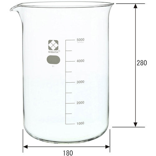 ＳＩＢＡＴＡ　ビーカー　目安目盛付　５０００ｍＬ　010020-5000　1 個