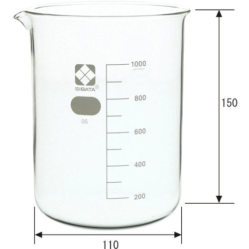 ＳＩＢＡＴＡ　ビーカー　目安目盛付　１０００ｍＬ　　010020-1000A　1 個