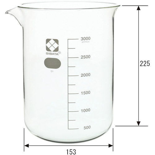 ＳＩＢＡＴＡ　ビーカー　目安目盛付　３０００ｍＬ　010020-3000　1 個