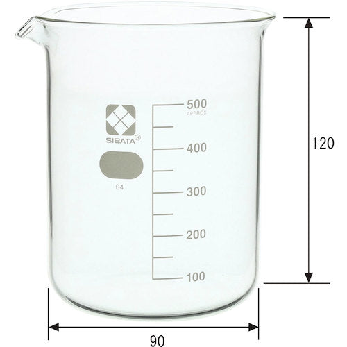 ＳＩＢＡＴＡ　ビーカー　目安目盛付　５００ｍＬ　　010020-500A　1 個