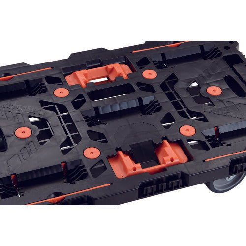 ＴＲＵＳＣＯ　連結式樹脂製２段台車　ビートル　７００Ｘ４５０　自在５輪　コボレ止めセット　とめたろう付　ハンドルなし　BT720KJ5-E100T　1 台