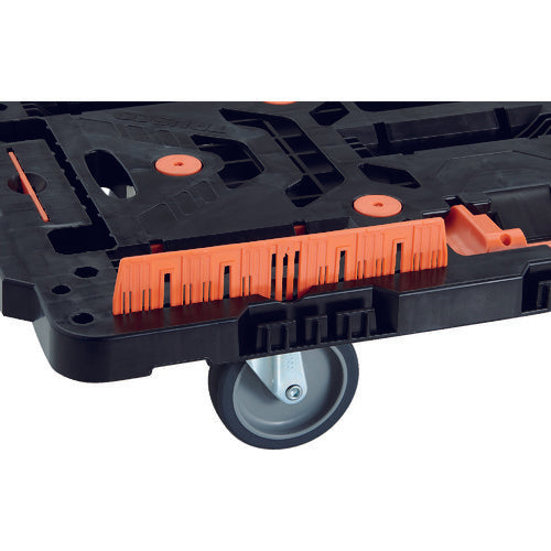 ＴＲＵＳＣＯ　連結式樹脂製２段台車　ビートル　７００Ｘ４５０　自在５輪　コボレ止めセット　とめたろう　ハンドル付　BT724KJ5-E100T　1 台