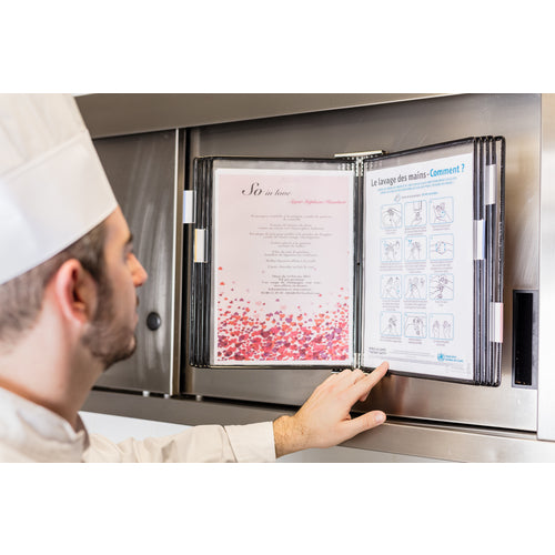 타리폴드 게시용 항균 파일 스탠드(스테인리스) 벽 부착 타입 A4×10 414567 1개