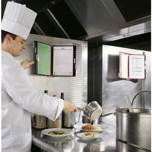 타리폴드 게시용 항균 파일 스탠드(스테인리스) 벽 부착 타입 A4×10 414567 1개