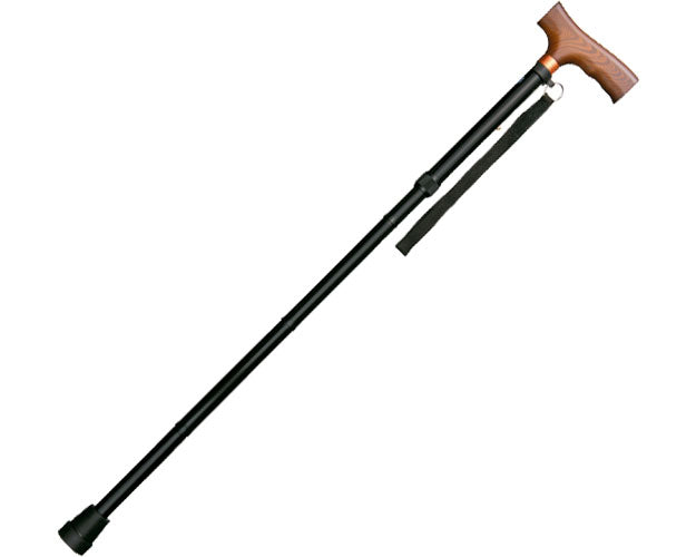 Lightweight aluminum folding walking stick, basic 22mm type / 0401-BO4812, black, 1 piece