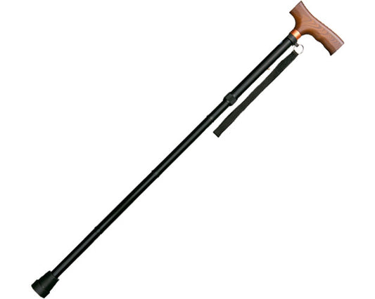 Lightweight aluminum folding walking stick, basic 22mm type / 0401-BO4812, black, 1 piece