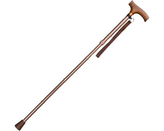 Aluminum lightweight folding walking stick, slim 19mm type / 0401-SO5811, light brown, 1 piece