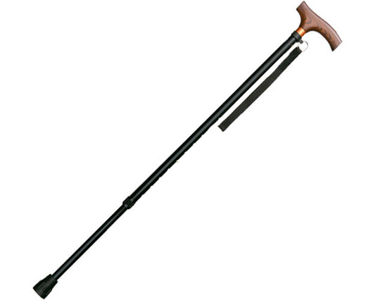 Aluminum lightweight telescopic walking stick, slim 19mm type / 0401-SS8812, black, 1 piece
