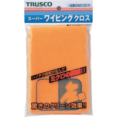 ＴＲＵＳＣＯ　スーパーワイピングクロス　３００ｍｍＸ３００ｍｍ　黄　SWC-30　1 枚