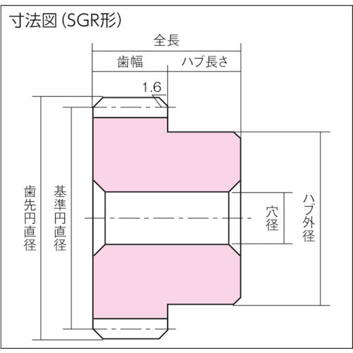 KG S45C 치아 연평 기어 SGR 시리즈 SGR2.5S28B-2520 형상 B1 모듈 2.5 치수 28 SGR2.5S 28B-2520 1개