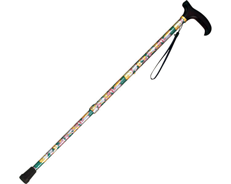 Telescopic walking stick (flower pattern) / 46-F1 Brown 1 piece