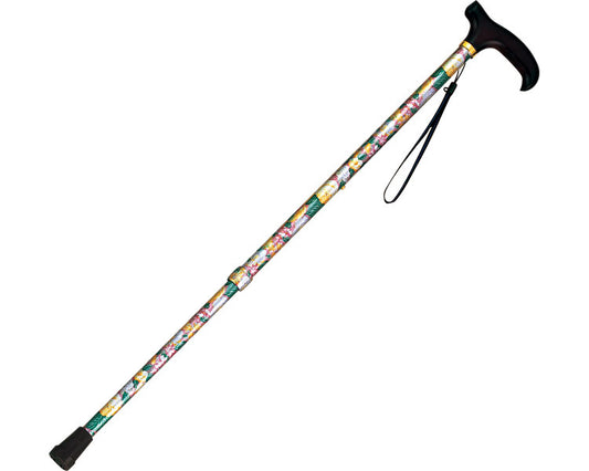 Telescopic walking stick (flower pattern) / 46-F1 Brown 1 piece