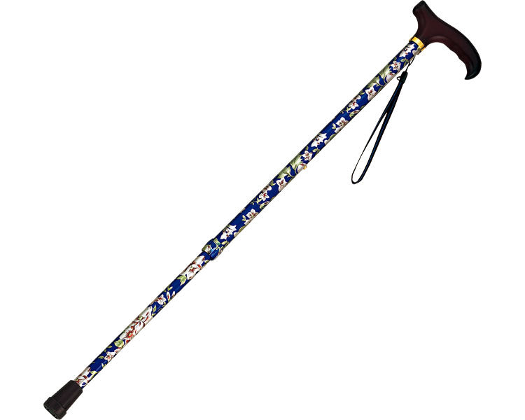 Telescopic walking stick (flower pattern) / 46-F4 Blue 1 piece