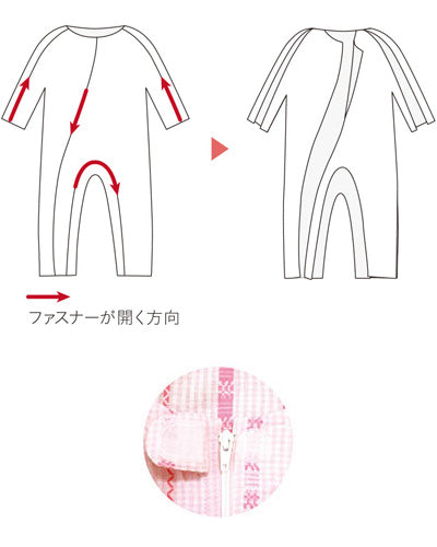 ソフトケアねまき　フルオープンタイプ　厚手 / 105972　S　赤　1 枚
