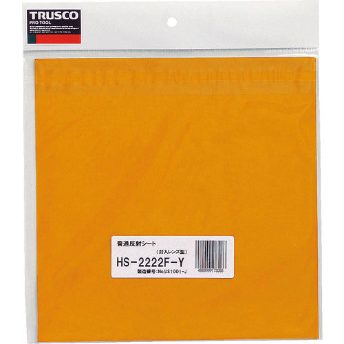 ＴＲＵＳＣＯ　超高輝度反射シート　プリズム型　２２７ｍｍＸ２２７ｍｍ　黄　HS-2222P　1 SHT