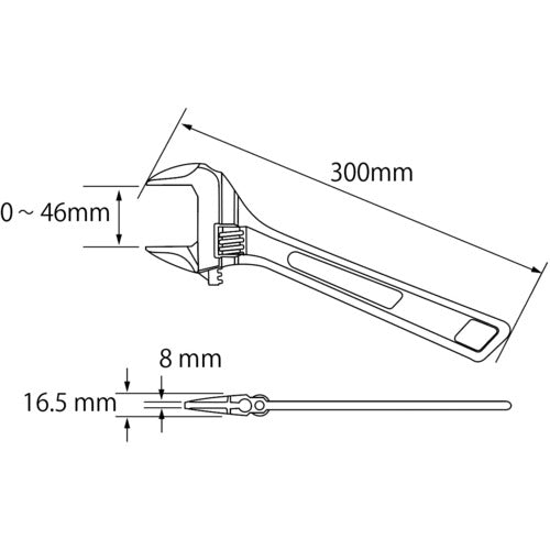 새우 하이브리드 원숭이 렌치 300mm UM46 1 정