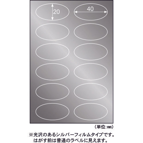 HISAGO Tamper-proof label, oval, 12 sides, OP2407, 1 PK