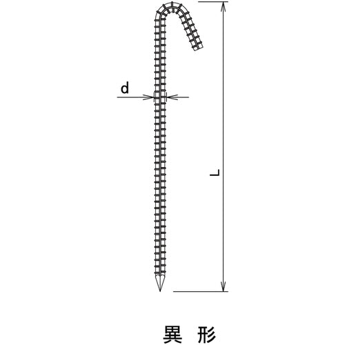 ＤＡＩＤОＨＡＮＴ　異形ロープ止め　Ｊ型　（２０本入）　６ｘ２００　10165667　1 袋