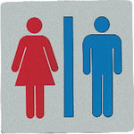 Hikari Stainless Steel Sign Plate Male and Female Symbol KS895-11 1 piece