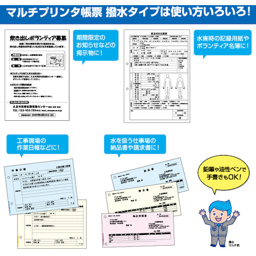 ヒサゴ　マルチプリンタ帳票　撥水紙　カラー　２面　４穴　BPW2011　1 PK