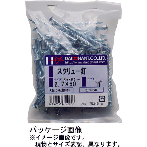 DAIDOHANT VP Unicro Screw Nails 3.0 x 65 (Approx. 50 pcs) 10175246 1 bag