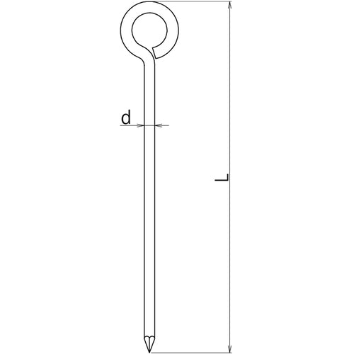 ＤＡＩＤОＨＡＮＴ　打込棒　丸型　９Ｘ１５０　（ステンレスＳＵＳ３０４）　10102129　1 本