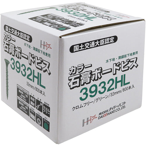 DAIDOHANT 작은 상자 컬러 석고 보드 나사 HL 3.9 × 32 (약 800 개 입) 00045757 1 상자