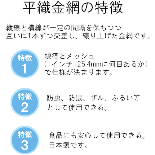 DAIDOHANT Zinc Plain Woven Wire Mesh, Wire Diameter 0.8 x Mesh Size 5.55mm, Width 450mm x Length 1m, Roll 10160148, 1 Roll