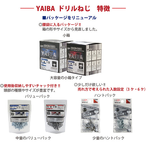 DAIDOHANT YAIBA 드릴 나사 신와셔 3가 유니클로 5×22 약 250개입 00046629 1상자
