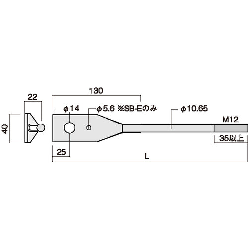 DAIDOHANT Z Mark Waist-high shuttlecock bolt SB-E2 M12X280 10177117 1 bag