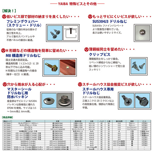 DAIDOHANT YAIBA 드릴 나사 신와셔 3가 유니클로 4×16 약 500개입 00046625 1상자