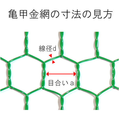 ＤＡＩＤОＨＡＮＴ　ビニール　亀甲金網　線径０．８５ｘ目１６ｍｍ　　幅４５０ｍｍ　ｘ　長さ１Ｍ巻　10160145　1 巻