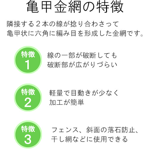 ＤＡＩＤОＨＡＮＴ　ビニール　亀甲金網　線径０．８５ｘ目１６ｍｍ　　幅４５０ｍｍ　ｘ　長さ１Ｍ巻　10160145　1 巻