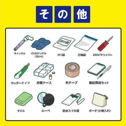 ＩＲＩＳ　１０５４５６　防災リュックセット　１人用　食品無し　３３点　ブラック　BRS-33-B　1 Ｓ