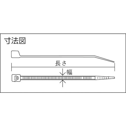 ＴＲＵＳＣＯ　リリースタイ　幅３．６ｍｍＸ１００ｍｍ　最大結束Φ２５　耐候性　TRRCV-100W　1 袋