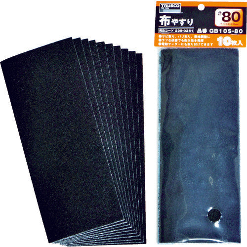 ＴＲＵＳＣＯ　１／３カットペーパー　９３Ｘ２３０　布やすり　＃１００　１０枚入　GB10S-100　1 PK