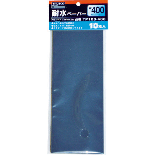 ＴＲＵＳＣＯ　１／３カットペーパー　９３Ｘ２３０耐水＃４００　１Ｐｋ（袋）１０枚　TP10S-400　1 PK