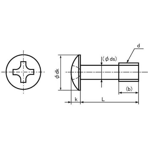 ＳＵＮＣＯ　ＳＵＳトラス脱落防止ビス　５×１２×６　（１００本入）　00-02-J053-0050X0120-00　1 箱