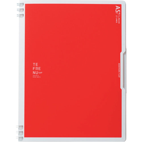 KING JIM 더블 링 노트 Tefrene 플랩 A5 변형 레드 9804TE-R 1 권