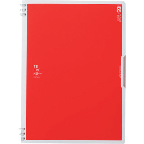 KING JIM 더블 링 노트 Tefrene 플랩 세미 B5 레드 9805TE-R 1 권