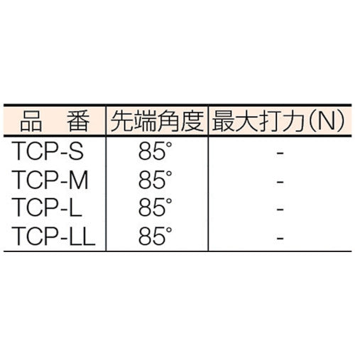 ＴＲＵＳＣＯ　超硬チップ付センターポンチ　全長Ｓ型７７ｍｍ　直径Φ８　TCP-S　1 本