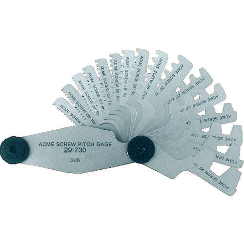 TRUSCO Acme Screw Pitch Gauge, Measurement Range 1-12 Threads, 16 Pieces, 29-730, 1 Piece