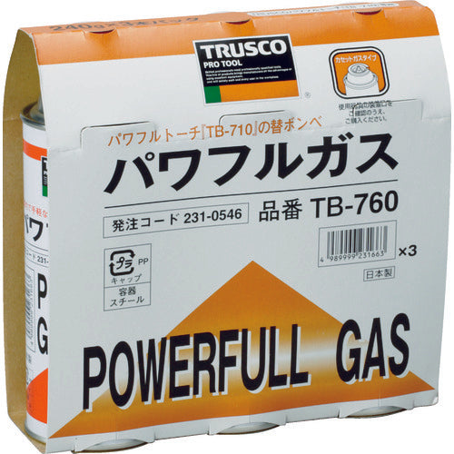 ＴＲＵＳＣＯ　パワフルガス２４０ｇ　３本パック　TB-760　1 PK