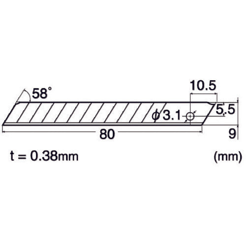 NT A형 커터 스테인리스 교환 칼날 5장들이 BA5SS 1 PK
