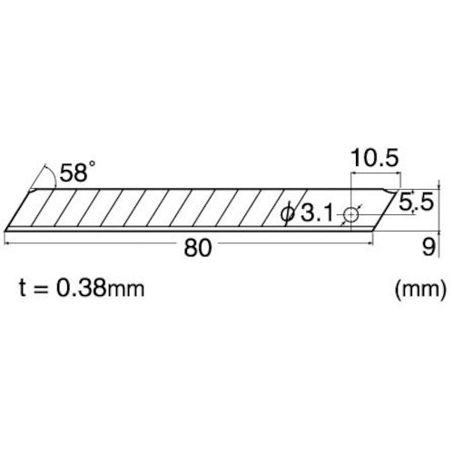 NT A형 커터 스테인리스 교환 칼날 5장들이 BA5SS 1 PK