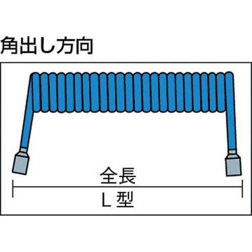 ＴＲＵＳＣＯ　ウレタンコイルホース細巻　Ｌ型　１．９ｍ　CH-400　1 本