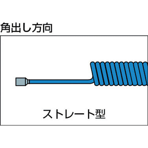 ＴＲＵＳＣＯ　エアコイルホース　ウレタンコイルホース細巻　ストレート型　３．８ｍ　CHA-800　1 本